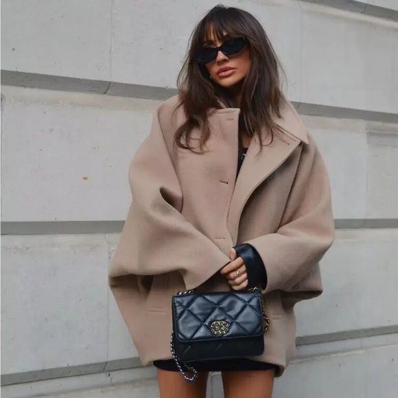 Zara ZW Collection Wool Blend Short Coat - Picture 1 of 17